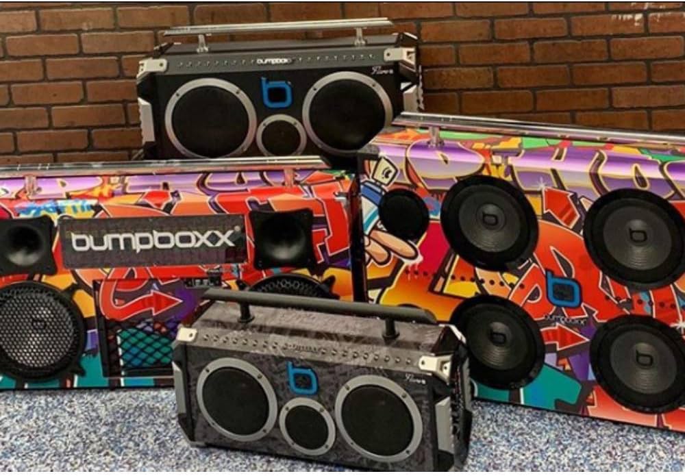 Vintage boomboxes and speakers
